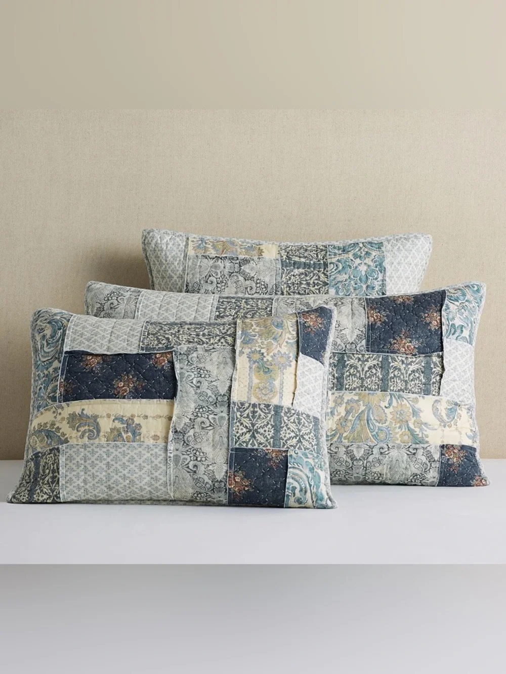 Pottery Barn | Delaney Handcrafted Patchwork Cotton Quilted~  1/ Euro Sham